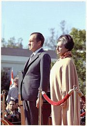 Indira Gandhi mit US-Prsident Richard Nixon (1971)
