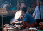 In Kambodscha sind die lalal Mrkte der Hauptumschlagsplatz fr Waren aller Art