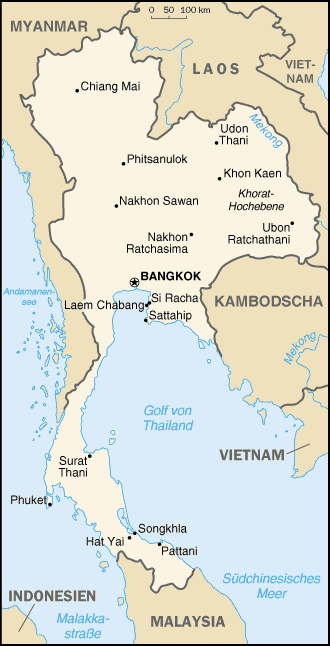 Karte Thailands
